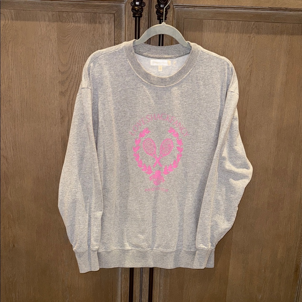 LoveShackFancy Gray and Pink Sweatshirt